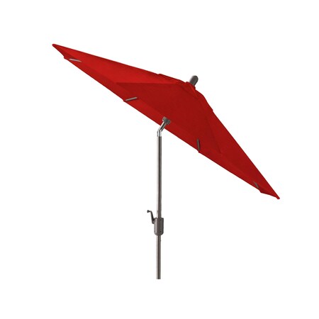 10' X 6.5' Rectangular Auto Tilt Market Umbrella (Frame:Black Sapphire, Fabric:Sunbrella-Jockey Red)